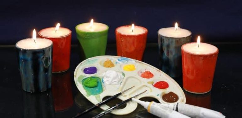 Create Studio Master class in candle making painting on candles Painting on ceramics making dolls
